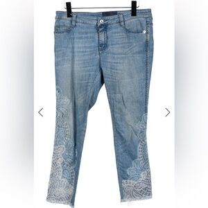 Ermanno Scervino Light Blue Jeans with Lace Accents